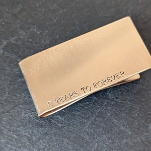Bronze money clip for 8th or 19th anniversary - bronze anniversary gift for him - custom money clip