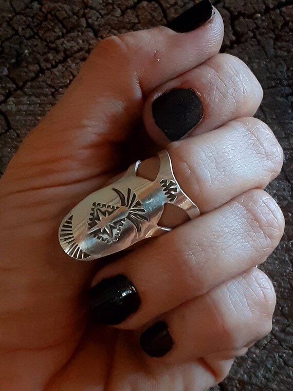 Handmade Sterling Silver Finger Nail Ring: Adjustable Midi Ring - Etsy