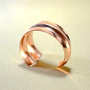 Custom Double Anticlastic Copper Cuff Bracelet with Modern Taper BR308 image 3