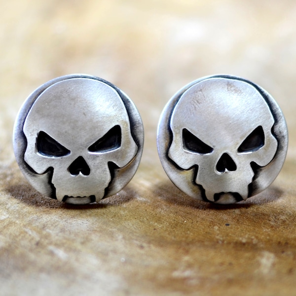 Skull Cuff Links in Sterling Silver - Solid 925 CL883