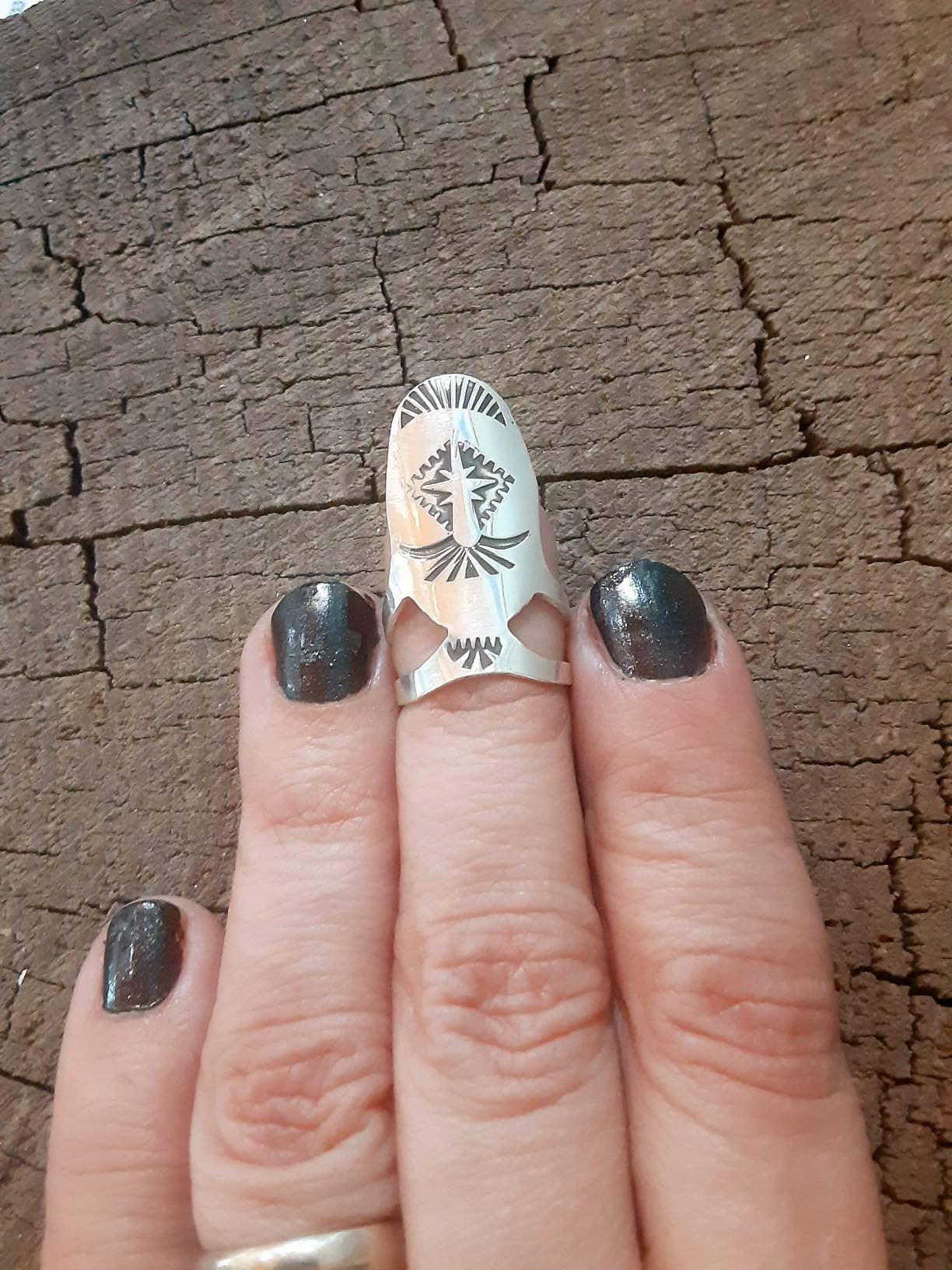 Handmade Sterling Silver Finger Nail Ring: Adjustable Midi Ring - Etsy