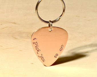 I Pick You to Infinity Copper Guitar Pick Keychain - KC120