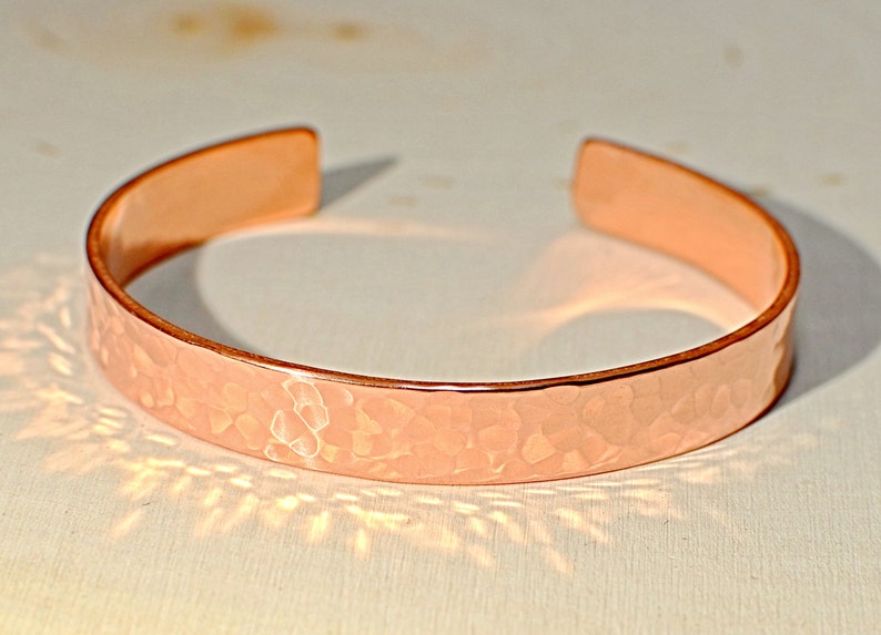 Bracelet manchette en cuivre martelé avec éclat BR672 image 5