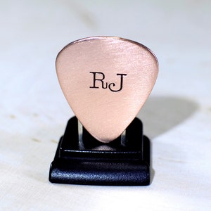 Personalized Copper Guitar Pick with Initials or Custom Monograms GP382 image 3