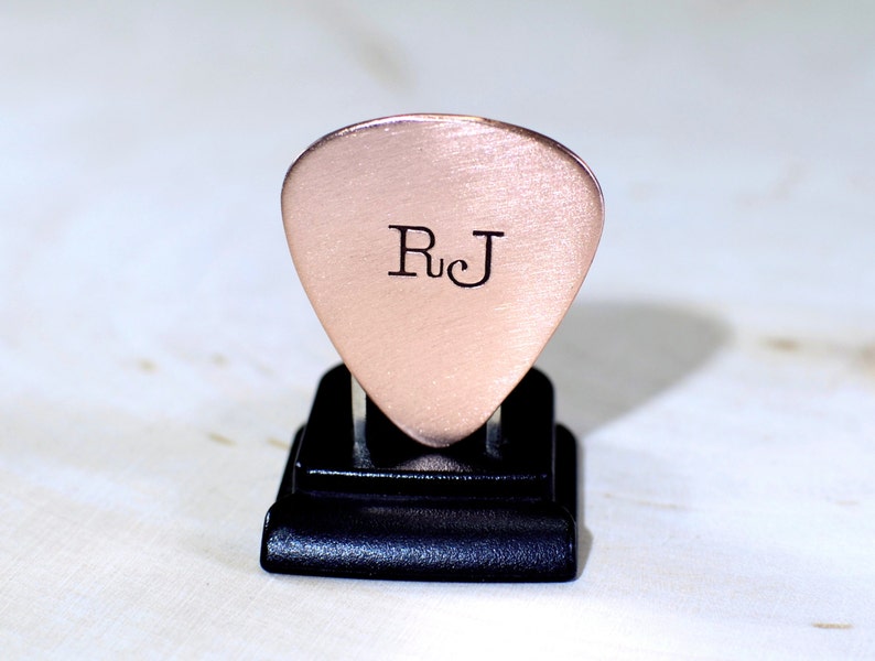 Personalized Copper Guitar Pick with Initials or Custom Monograms GP382 image 3