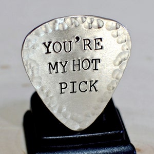 sterling silver guitar pick with hammered edges- solid 925 GP959