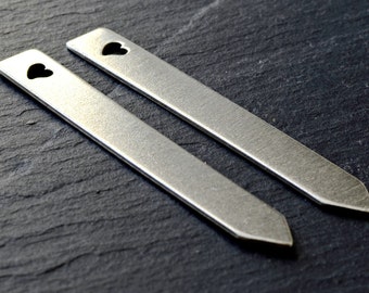 Custom heart collar stays in sterling silver for you to personalize - Solid 925 CS716