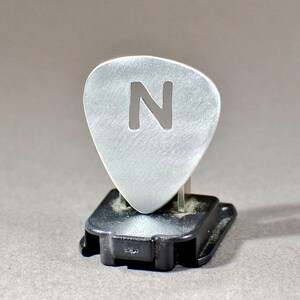Personalized Guitar Pick Handmade from Aluminum with Custom Cut Out Initials GP7134 image 1