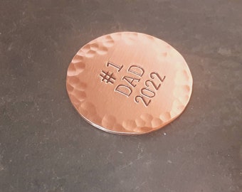 Copper golf ball marker for dad for fathers day - golf accessories for dad