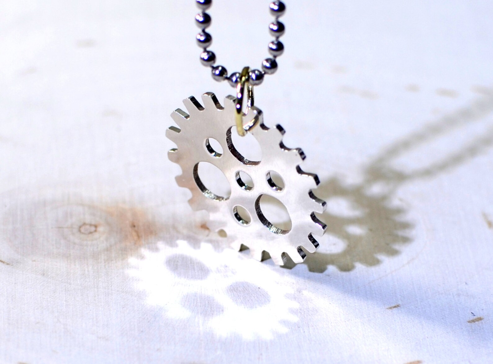 Sterling Silver Bicycle Sprocket Necklace Handmade for the Etsy