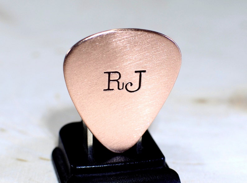 Personalized Copper Guitar Pick with Initials or Custom Monograms GP382 image 4