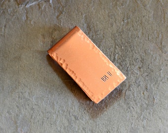 handmade copper money clip for 7th anniversary - copper anniversary gift - 7 tally marks