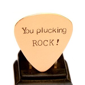 You Plucking Rock Guitar Pick in Bronze