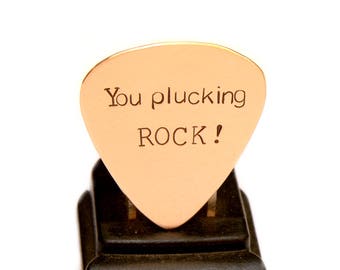 You Plucking Rock Guitar Pick in Bronze