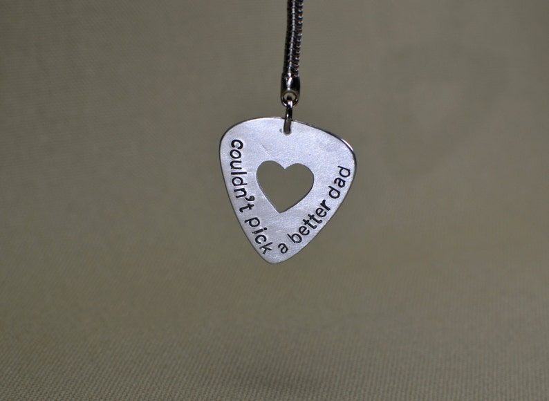 Dad sterling silver guitar pick keychain image 5