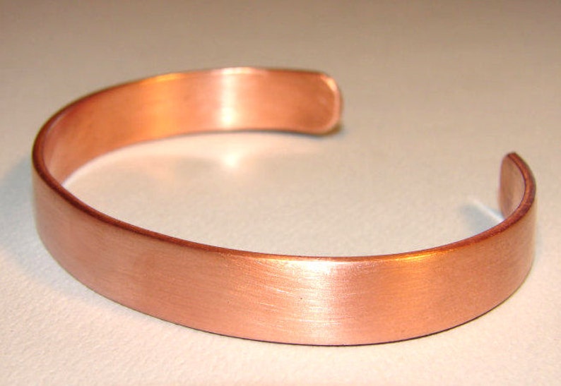 Copper Cuff Bracelet with Brushed Finish with Custom Engraving on Inside BR242 image 1