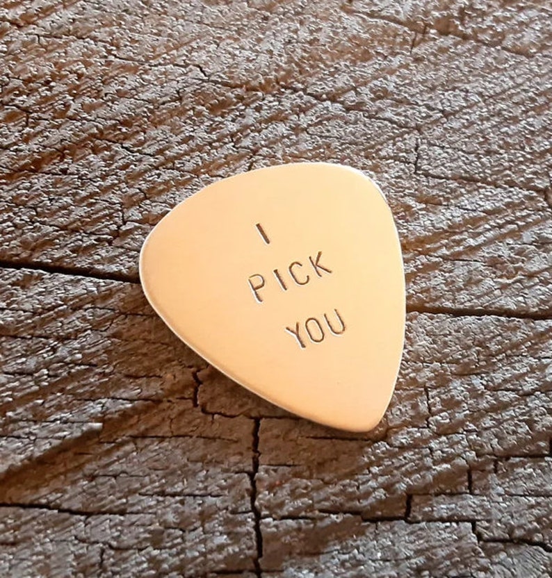 Bronze Guitar Pick Handmade with I Pick You Custom Guitar Pick GP009 image 2