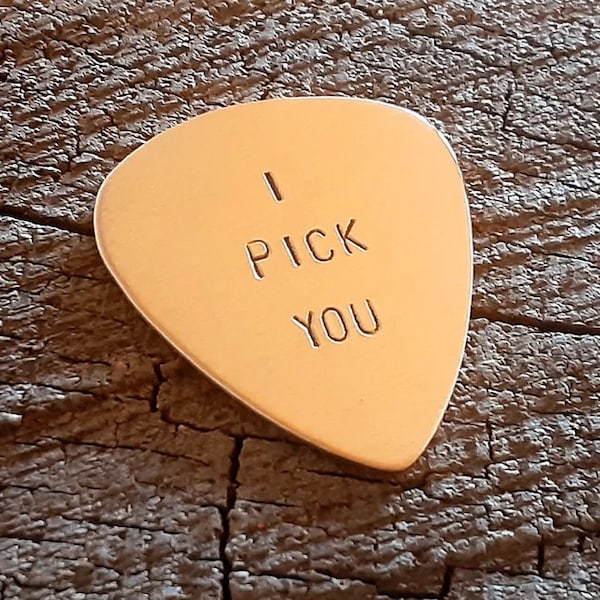 Bronze Guitar Pick Handmade with I Pick You - Custom Guitar Pick GP009