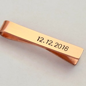 Personalized Copper Tie Clip for the 7th Anniversary or Custom Fashion Statements Tie Bar TB2671 image 3