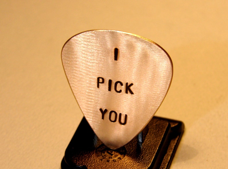 Bronze Guitar Pick Handmade with I Pick You Custom Guitar Pick GP009 image 5