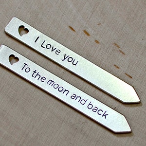 Collar Stays with I love you to the moon and back in sterling silver hearts Solid 925 CS761 image 4