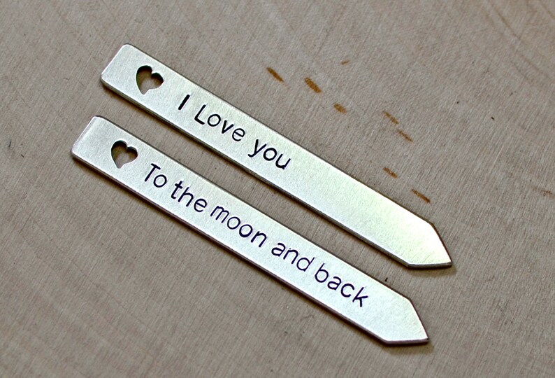 Collar Stays with I love you to the moon and back in sterling silver hearts Solid 925 CS761 image 4