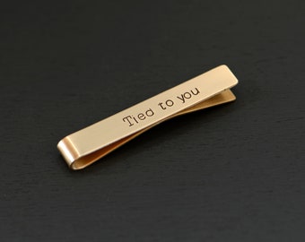 Bronze tie bar with pun - funny gift - cute gift for formal wear - bronze anniversary - 8th anniversary or 19th anniversary