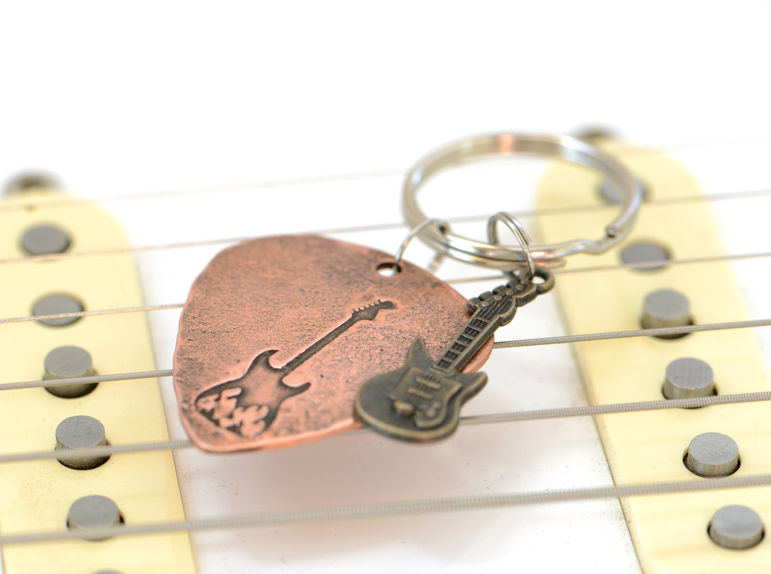 Flaming Guitar Guitar Pick Keychain for a Fiery Guitarist Who Etsy