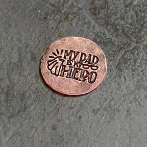 copper golf ball marker for dad - Fathers day gift - my dad is my hero - NiciArt - limited edition - golfing gift for dad