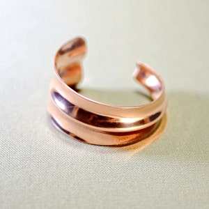 Custom Double Anticlastic Copper Cuff Bracelet with Modern Taper BR308 image 5