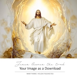 Résurrection de Jésus-Christ, tombeau, grotte funéraire, 5 JPG de haute qualité, téléchargement, art chrétien, Bible, religion, foi, spiritualité,