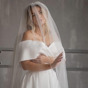 Wholesale TLG Glitter Veil Two Layer Long Cathedral Wedding Ivory Bridal Veils Spark Finish Tulle Bride Blusher Classic Bridal Accessories