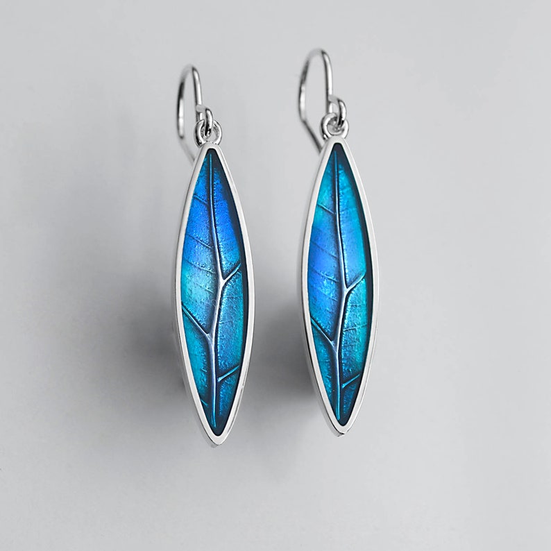 and resin enamel earrings PMC Ivy Woodrose sterling silver
