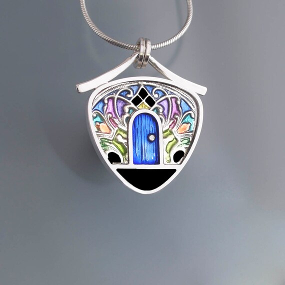 and resin enamel earrings PMC Ivy Woodrose sterling silver