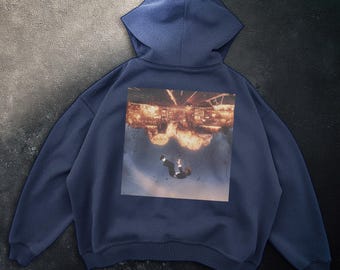 Stylish Graphic Hoodie: Unisex Cotton-Blend Oversized Sweatshirt