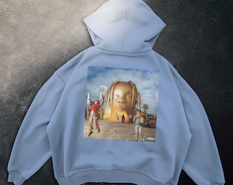 Graphic Print Hoodie: Unisex Oversized Cotton-Blend Apparel