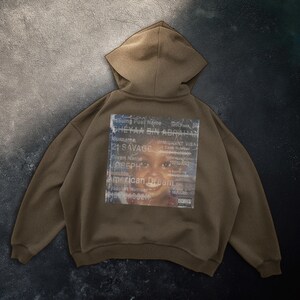 Graphic Print Hoodie: Trendy Oversized Cotton-Blend Apparel