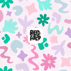 Floral Seamless Pattern PNG Pastel Abstract Digital Paper for Sublimation, Crafts, Fabric & Scrapbooking Design
