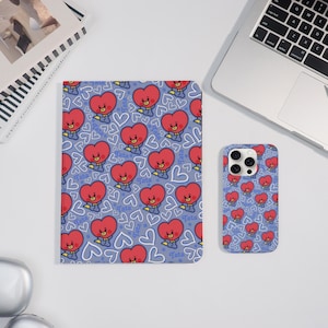 Cute BT21 TATA Case Cover For iPad&iPhone iPad Air 7/6 iPad Pro 2024-11"13" iPad Mini 7/6 iPad 10/9th Red BTS iPhone 16/15/14 ProMax Cover