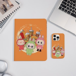 Cute Cartoon Labubu Case Cover For iPad&iPhone iPad Air 7/6 iPad Pro 2024-11"13" iPad Mini 7/6 iPad 10/9th iPhone 16/15/14 ProMax Plus Cover