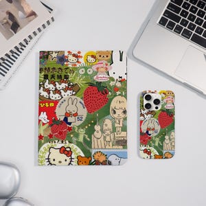 Cute Miffy Kitty Scrapbook Case For iPad&iPhone iPad Air 7/6 iPad Pro 2024-11"13" iPad Mini 7/6 iPad 11/10/9th, iPhone 16/15/14 ProMax Cover
