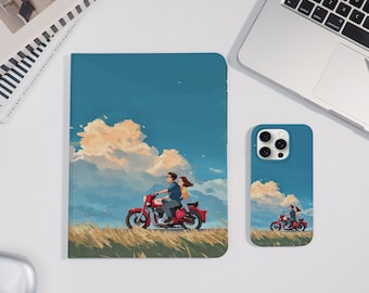 Funda de pareja de anime (2025) para iPad y iPhone, iPad Air 7/6, iPad Pro 2024 de 11" y 13", iPad Mini 7/6, iPad 10/9, iPhone 16/15 ProMax.