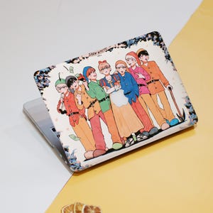 Cute BTS Cartoon Hardshell Protective Case for MacBook Air 11 13 15 Macbook Pro 13 16 15 14 Air 13 12 inch Stylish Laptop M4 2025 Cover Army