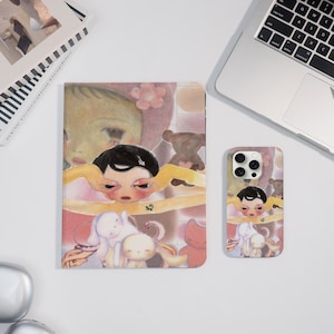 Yoshitomo Nara Girl iPad Case Cover iPad Air 7/6 iPad Pro 2022/2024-11"13" iPad Mini 7/6 iPad 10/9th Cute Miffy iPhone 16/15/14 ProMax Cover