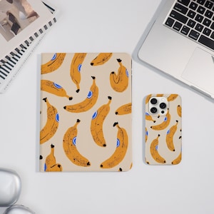 Banana Case Cover For iPad Air 7/5, iPad Pro 2024-11"13", Fruit Lover iPad Mini 7/6, iPad 10/9th, Trendy Yellow iPhone 16/15/14 ProMax Cover