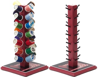 Hand Painted Wood 28 Spool Thread Holder: Sewing Room Decor