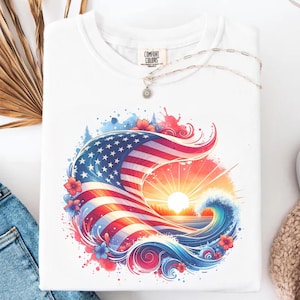 Comfort Colors,4th Of July Shirt,American Flag,Retro America Shirt,Fourth Of July,Patriotic USA Gift,Women&#39;s Graphic Tee,USA Shirt