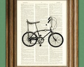 STINGRAY BIKE beautifully upcycled vintage dictionary page book art print