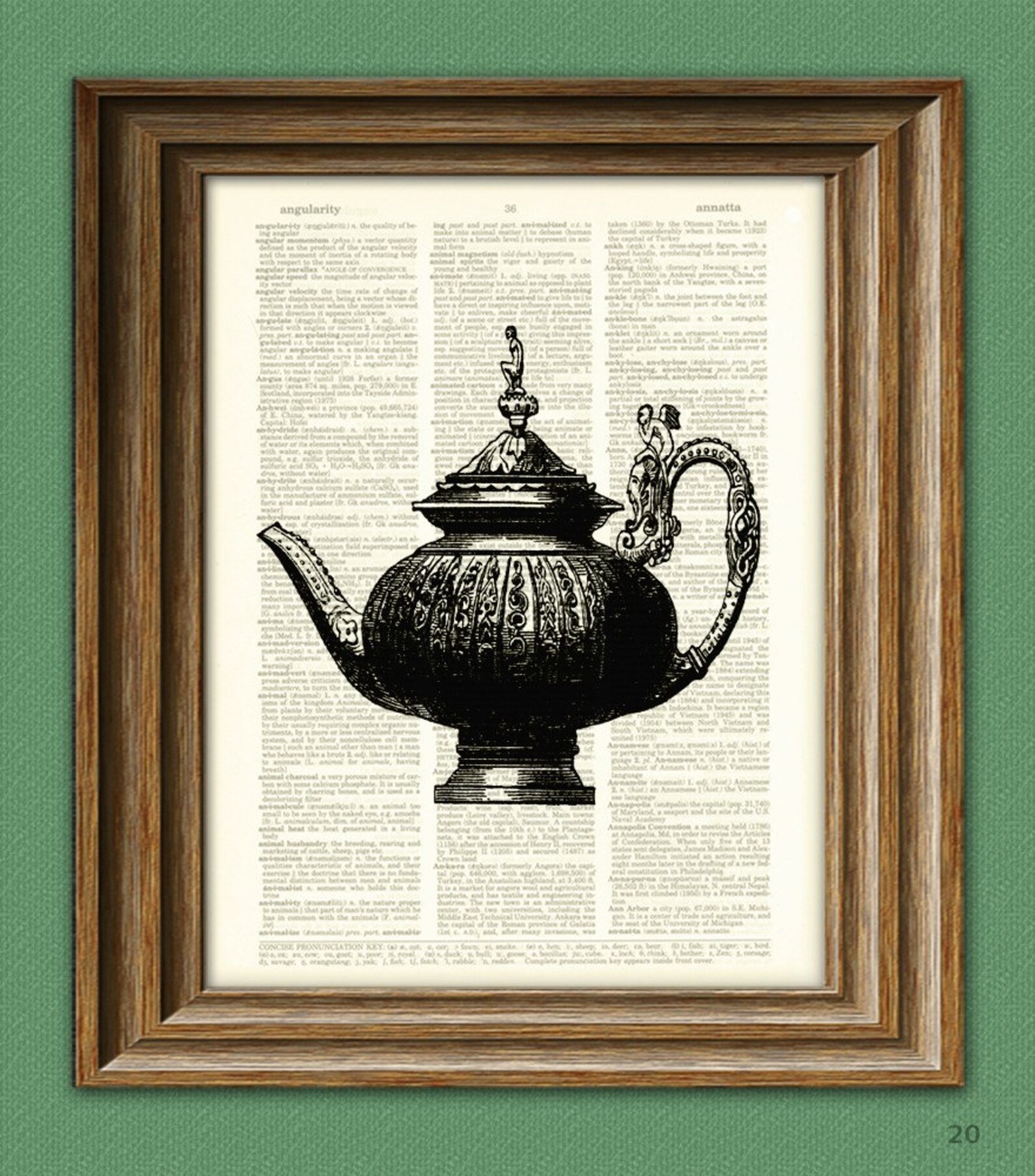 VICTORIAN TEAPOT print over an upcycled vintage dictionary Etsy