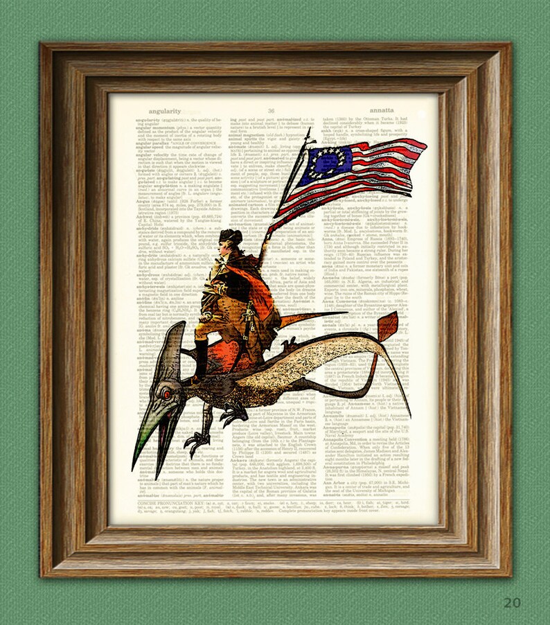 george washington on a dinosaur
